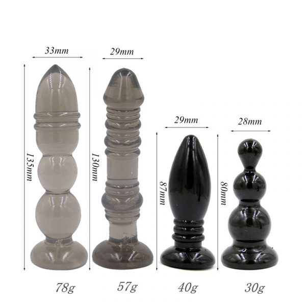 Set dopuri anale negru transparent