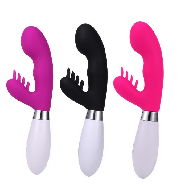 Vibrator roz cu stimuli pentru clitoris si punctul G