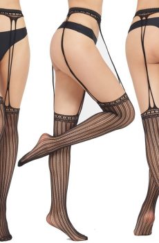 Ciorapi negri sexy cu portjartier model Maya